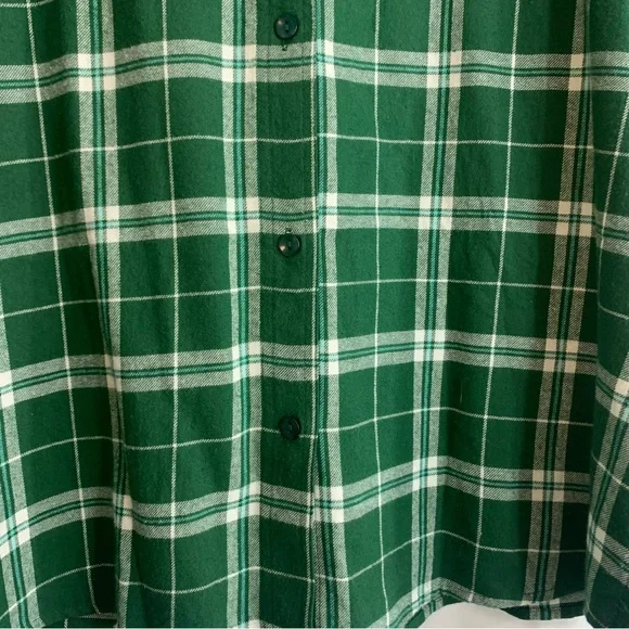 Blair Women’s Plaid Green Flannel Button Up Long Sleeve Shirt, size L - Picture 7 of 12